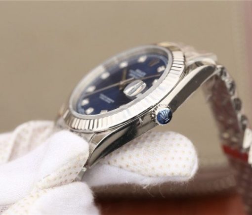 Replica Rolex DateJust 41mm 126334 Fluted Bezel Blue Dial Diamonds Markers Bracelet A3235 - Image 5