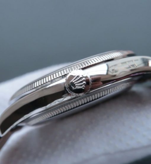 Replica Rolex MK Cellini Time 50509 SS Black Dial Leather Strap A3165 - Image 3