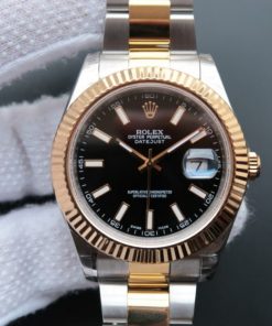 Replica Rolex DateJust II 41mm SS/YG Black Dial Lumed Marker SS/YG Bracelet A3136