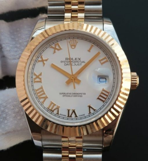Replica Rolex DateJust II 41mm SS/YG White Dial Roman Marker SS/YG Bracelet A2824