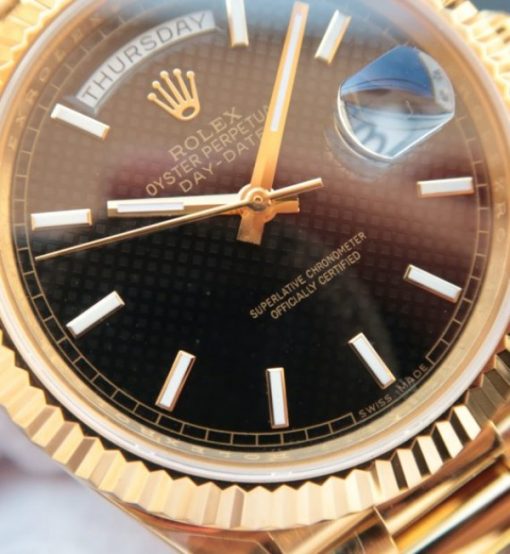 Replica Rolex Day-Date 40mm 228235 RG EW Black Dial RG SS Bracelet A3255 - Image 2