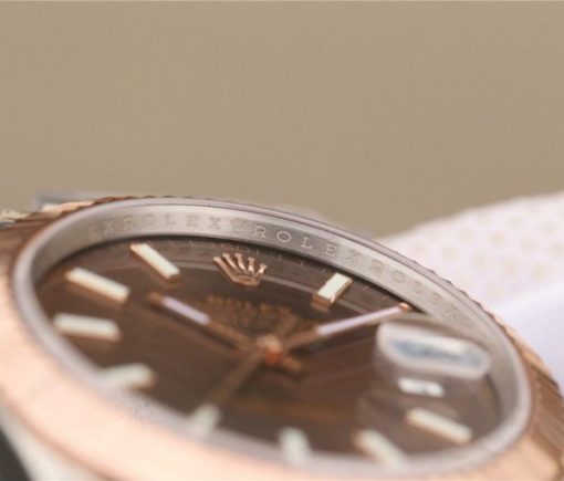 Replica Rolex DateJust 41mm 126331 RG Wrapped Brown Dial SS/RG SS Bracelet A3235 - Image 5