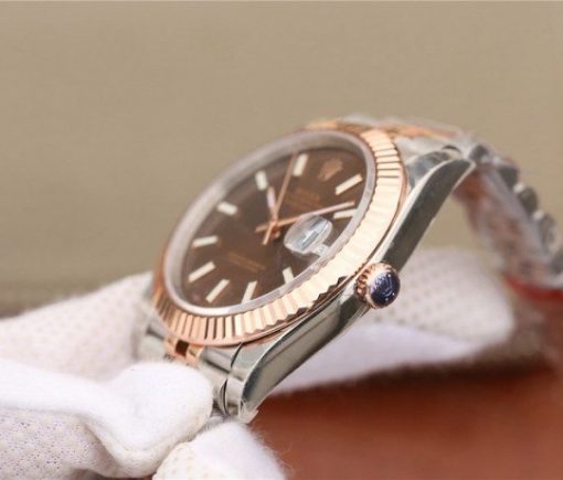 Replica Rolex DateJust 41mm 126331 RG Wrapped Brown Dial SS/RG SS Bracelet A3235 - Image 4