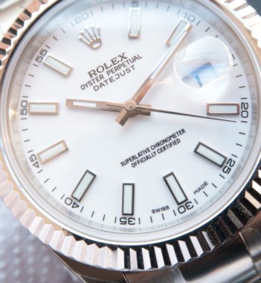 Replica Rolex DateJust II SS Fluted Bezel White Dial SS Bracelet A3136 - Image 3