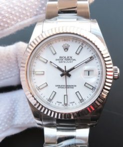 Replica Rolex DateJust II SS Fluted Bezel White Dial SS Bracelet A3136