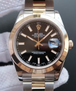 Replica Rolex DateJust II 41mm SS/YG Black Dial Lumed Marker  SS/YG Bracelet A2824
