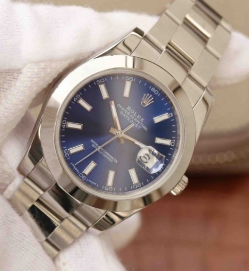 Replica Rolex DateJust 41mm SS 116200 Polished Bezel Blue Dial 904L SS Bracelet SA3235 - Image 2