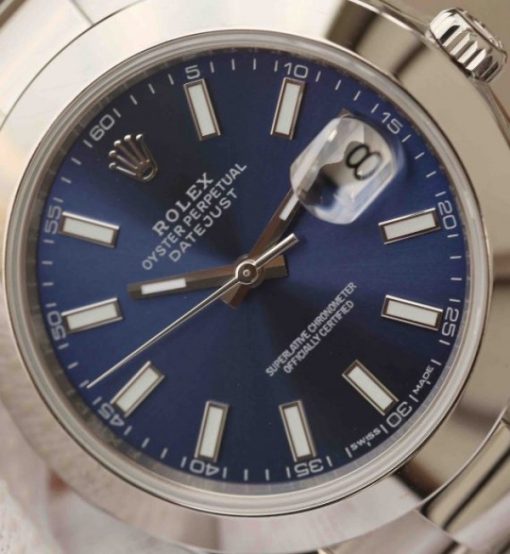 Replica Rolex DateJust 41mm SS 116200 Polished Bezel Blue Dial 904L SS Bracelet SA3235 - Image 3