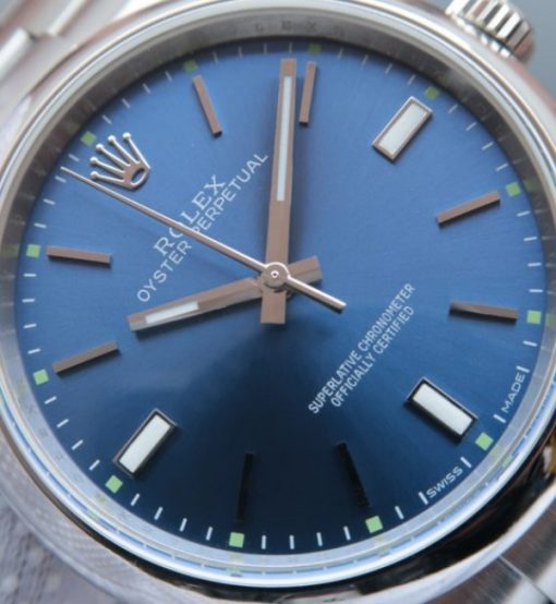 Replica Rolex Oyster Perpetual 39mm 114300 Blue Dial on SS Bracelet SH3132 - Image 3