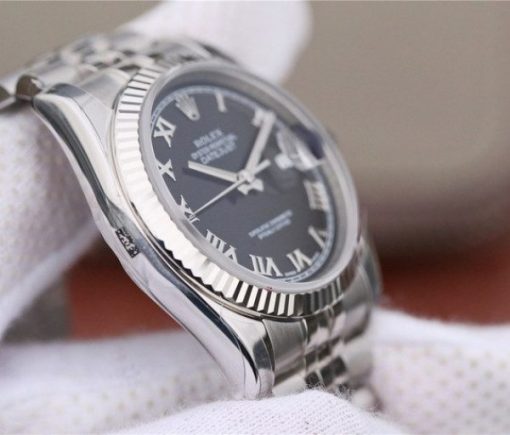 Replica Rolex DateJust 36mm SS 116234 ARF Black Dial Roman Markers 904L SS Bracelet SA3135 - Image 7