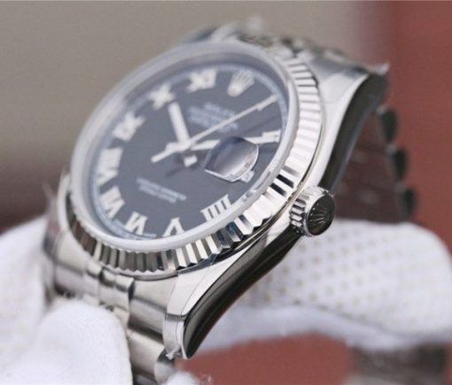 Replica Rolex DateJust 36mm SS 116234 ARF Black Dial Roman Markers 904L SS Bracelet SA3135 - Image 8