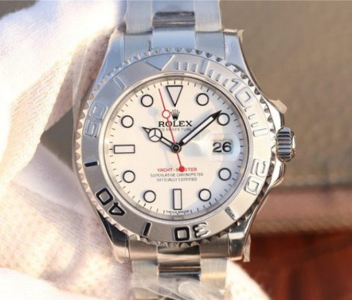 Replica Rolex Yacht-Master 116622 JF White Dial on SS Bracelet SH3135