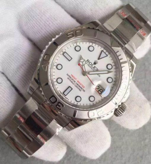 Replica Rolex Yacht-Master 116622 Noob White Dial on SS Bracelet A2824 - Image 2