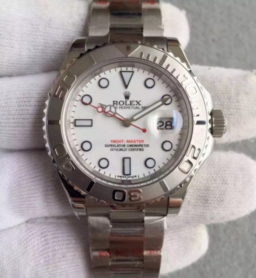Replica Rolex Yacht-Master 116622 Noob White Dial on SS Bracelet A2824