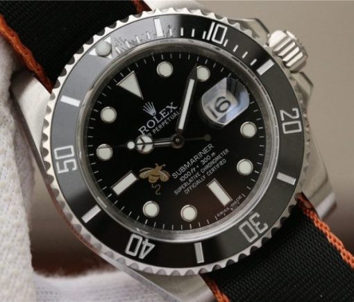 Replica Rolex Submariner 116610 LN Black Ceramic Bee Noob Nylon Strap A2836 - Image 3