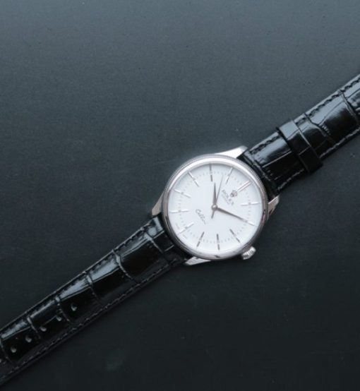 Replica Rolex MK Cellini Time 50509 SS White Dial Leather Strap - Image 7