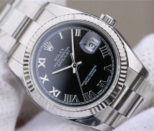 Replica Rolex DateJust 36mm SS 116234 ARF Black Dial Roman Markers 904L Oyster Bracelet SA3135 - Image 3