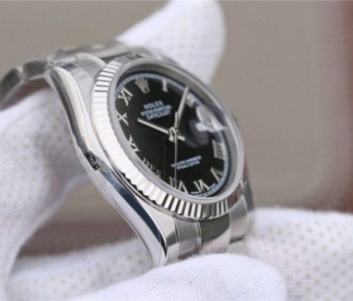 Replica Rolex DateJust 36mm SS 116234 ARF Black Dial Roman Markers 904L Oyster Bracelet SA3135 - Image 7