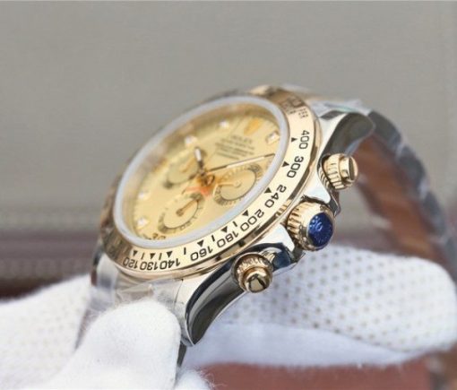 Replica Rolex Daytona 116523 Thick YG Wrapped YG Dial Diamonds Markers SS/YG Bracelet A7750 - Image 6