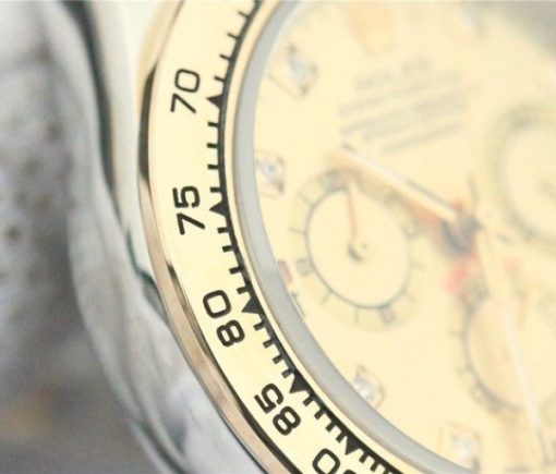 Replica Rolex Daytona 116523 Thick YG Wrapped YG Dial Diamonds Markers SS/YG Bracelet A7750 - Image 7