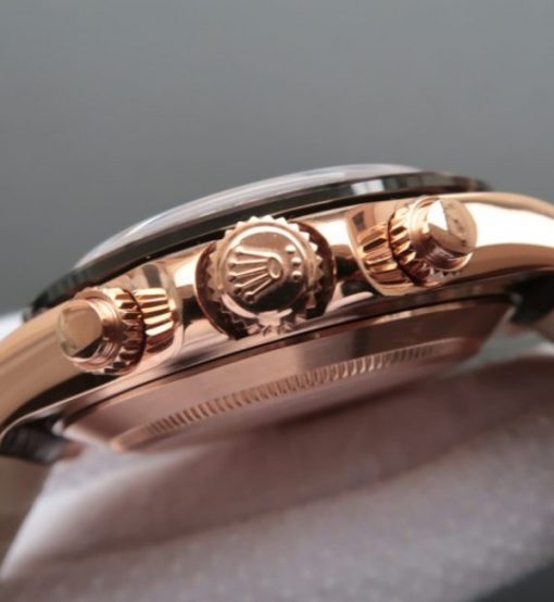 Replica Rolex Daytona 116515 Noob Chocolate Dial Black Leather Strap A7750 - Image 4