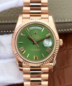 Replica Rolex Day-Date 40mm 228235 RG Noob Green Dial Roman Markers RG Bracelet A3255