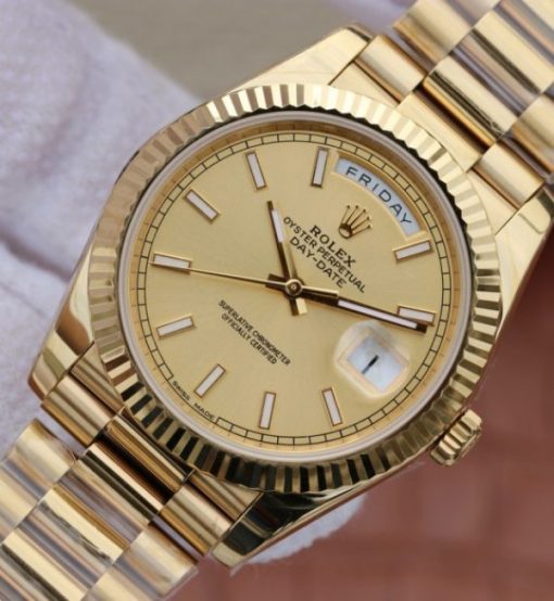 Replica Rolex Day-Date 40mm 228238 YG Noob YG Dial Lume Markers YG Bracelet A3255 - Image 2