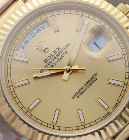 Replica Rolex Day-Date 40mm 228238 YG Noob YG Dial Lume Markers YG Bracelet A3255 - Image 3