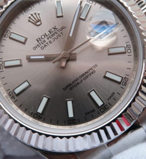 Replica Rolex DateJust II SS Fluted Bezel Gray Dial SS Bracelet A3136 - Image 3
