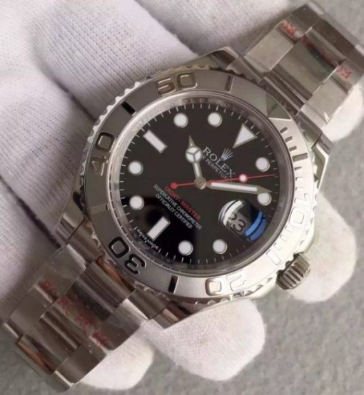 Replica Rolex Yacht-Master 116622 Noob Black Dial SS Bracelet A2824 - Image 2