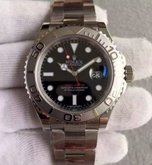 Replica Rolex Yacht-Master 116622 Noob Black Dial SS Bracelet A2824