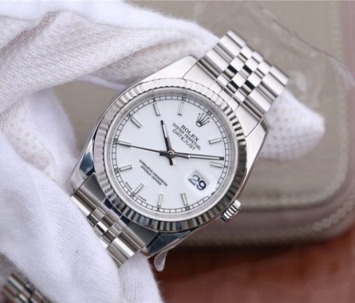 Replica Rolex DateJust 36mm SS 116234 ARF White Dial Stick Markers 904L SS Bracelet SA3135 - Image 2