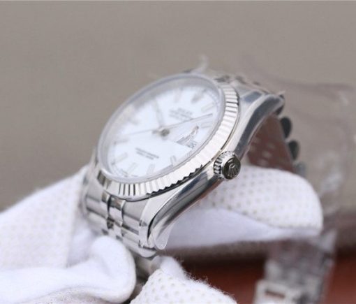 Replica Rolex DateJust 36mm SS 116234 ARF White Dial Stick Markers 904L SS Bracelet SA3135 - Image 4