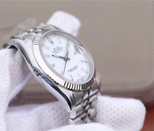 Replica Rolex DateJust 36mm SS 116234 ARF White Dial Stick Markers 904L SS Bracelet SA3135 - Image 5