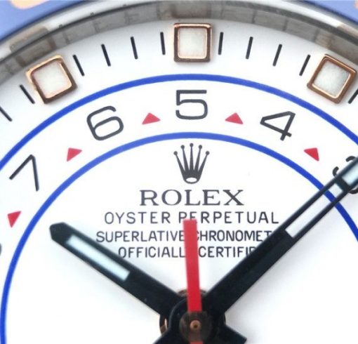 Replica Rolex YachtMaster II 116681 SS/RG Blue Ceramic JF SS/RG Bracelet A7750 - Image 4