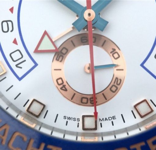 Replica Rolex YachtMaster II 116681 SS/RG Blue Ceramic JF SS/RG Bracelet A7750 - Image 5