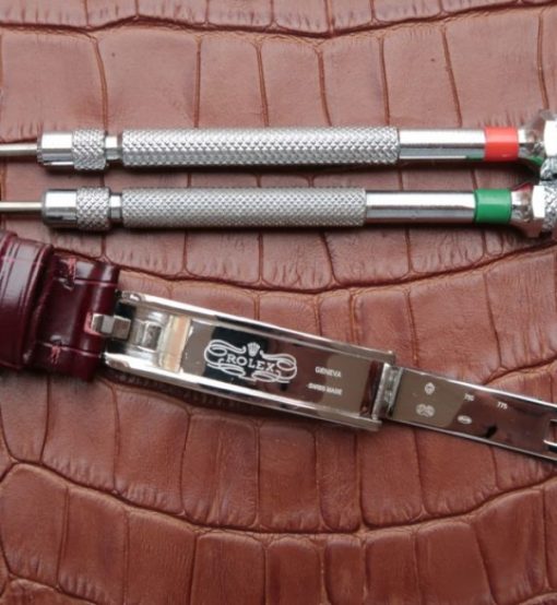 Replica Rolex Day-Date 36mm 118139-L Red Dial Stick Markers Brown Leather Strap A2836 - Image 7