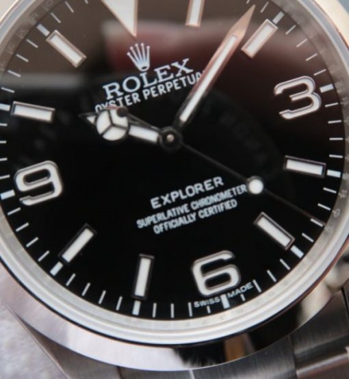 Replica Rolex EXPLORER I 214270 39mm Noob Black Dial SS Bracelet A2824 - Image 3