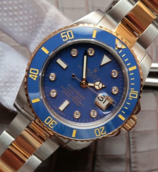 Replica Rolex Submariner 116613 Noob YG Wrapped Blue Dial  SS/YG Bracelet A3135 - Image 2
