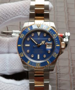 Replica Rolex Submariner 116613 Noob YG Wrapped Blue Dial  SS/YG Bracelet A3135