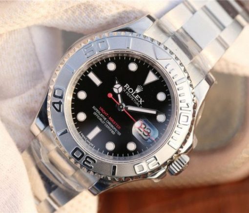 Replica Rolex Yacht-Master 116622 JF Black Dial SS Bracelet A2824 - Image 2