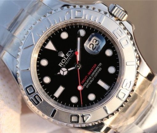 Replica Rolex Yacht-Master 116622 JF Black Dial SS Bracelet A2824 - Image 3