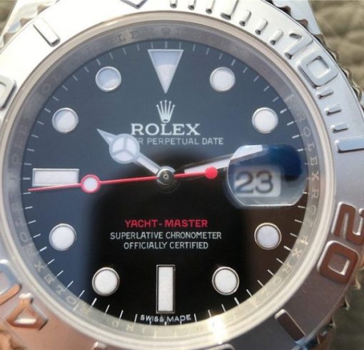 Replica Rolex Yacht-Master 116622 JF Black Dial SS Bracelet A2824 - Image 6