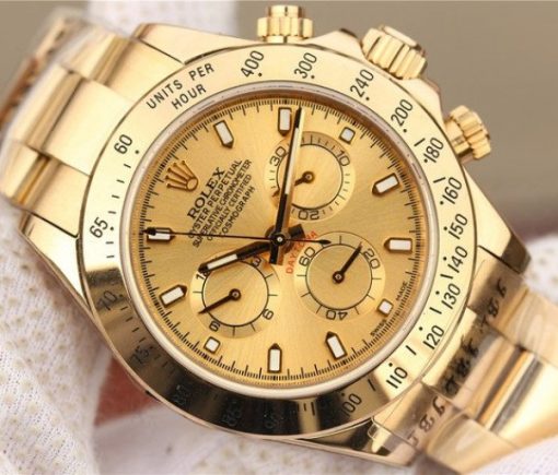 Replica Rolex Daytona YG Yellow Gold Dial BP YG Bracelet A7750 - Image 3