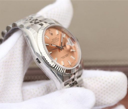 Replica Rolex DateJust 36mm SS 116234 ARF Pink Dial Stick Markers 904L SS Oyster Bracelet SA3135 - Image 8