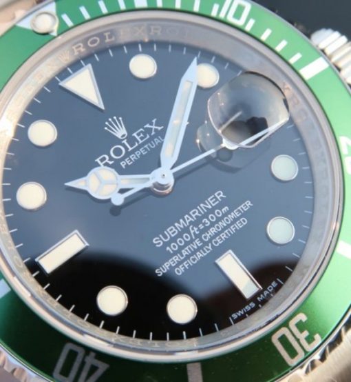 Replica Rolex Submariner 16610 LV Green Metal Bezel Noob  SS Bracelet A2836 - Image 4