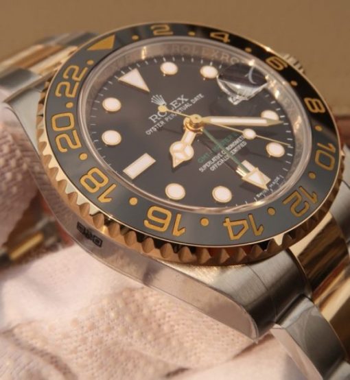 Replica Rolex GMT-Master II 116713 LN Black Ceramic Thick YG Wrapped Noob A3186 - Image 5