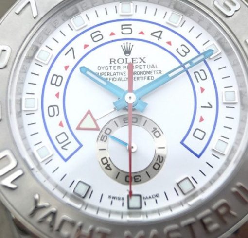 Replica Rolex YachtMaster II 116689 SS JF White Dial SS Bracelet A7750 - Image 6