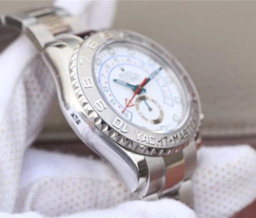 Replica Rolex YachtMaster II 116689 SS JF White Dial SS Bracelet A7750 - Image 7