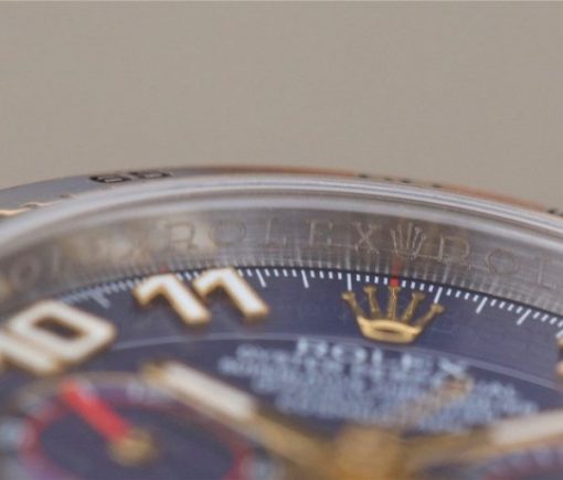 Replica Rolex Daytona 116523 Thick YG Wrapped Blue Dial Numerals Markers SS/YG Bracelet A7750 - Image 4